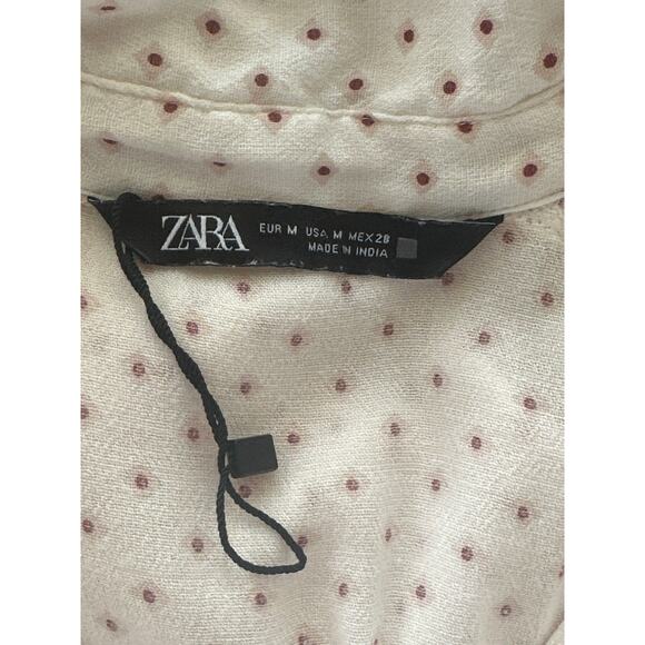 Zara Cream Polka Dot Mini Dress - Picture 8 of 14